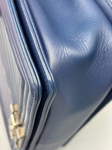 Chanel Old Medium Iridescent chevron blue boy bag