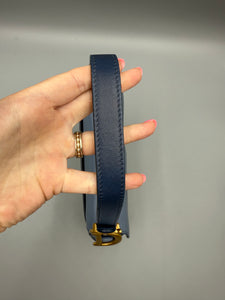 Christian Dior Ombre blue Saddle bag Gold Hardware