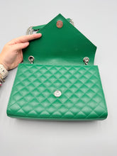 Load image into Gallery viewer, YSL Medium Emerald Green Cassandre flap on chain