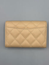 Load image into Gallery viewer, Chanel Caviar Beige flap card wallet