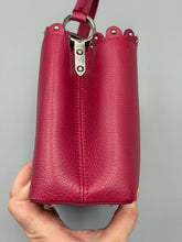 Load image into Gallery viewer, Louis Vuitton Taurillon Lace Croquets Capucines BB Groseille with strap