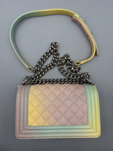 Load image into Gallery viewer, Chanel Small Boy Rainbow Quilted Cuba caviar on chain
