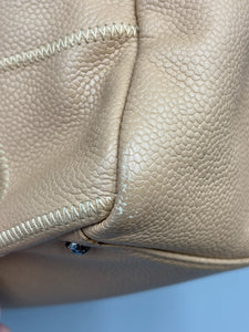 Chanel beige Whipstitch quilted shoulder tote