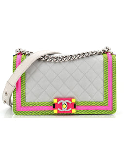 Chanel Old Medium Fluo Flap bag neon