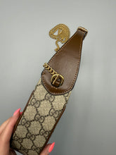 Load image into Gallery viewer, Gucci GG Supreme Monogram Azalea Calfskin Half Moon crossbody on chain