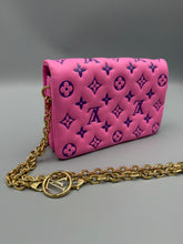 Load image into Gallery viewer, Louis Vuitton Pink and Purple Lambskin Coussin pouchette on chain