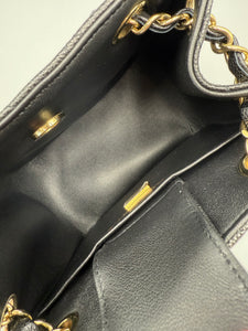 Chanel 22S Caviar Quilted Black Mini Bucket Crossbody Bag