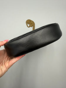 Gucci Black Marmont Half Moon crossbody on chain