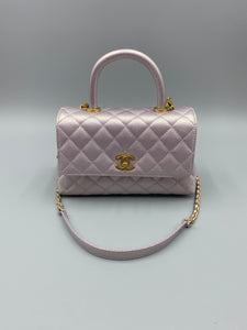 Chanel CoCo top handle Irredescent with strap light pink/lavender