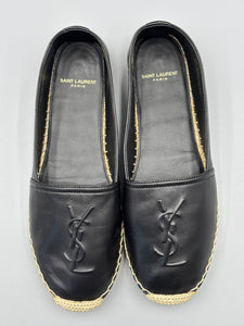 YSL black leather espadrilles - size 38 -  fit like a US 7
