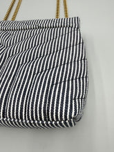 Load image into Gallery viewer, Saint Laurent Small LouLou Matelasse on chain marine canvas striped