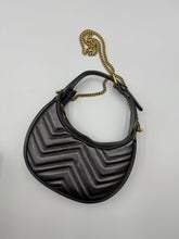 Load image into Gallery viewer, Gucci Black Marmont Half Moon crossbody on chain