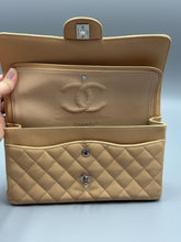 Load image into Gallery viewer, Chanel Beige Medium Double Flap Caviar bag with Silver hardware