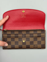 Load image into Gallery viewer, Louis Vuitton Emilie ebene wallet with red