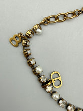 Load image into Gallery viewer, Christian Dior faux pearl and crystal charm bracelet