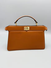Load image into Gallery viewer, Fendi Small Cognac Smooth leather Peekaboo top handle crossbody