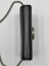 Load image into Gallery viewer, Gucci Black leather Super mini Dionysus crossbody on chain