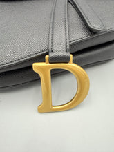 Load image into Gallery viewer, Christian Dior Black Medium Saddle bag with strap