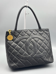 Chanel Caviar Medallion black tote with GHW