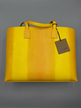 Load image into Gallery viewer, Burberry Calfskin Lizard Embossed Medium London Tote Marigold
