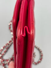 Load image into Gallery viewer, Chanel CC Fuschia Lambskin Wallet on Chain crossbody
