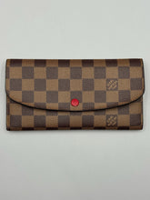 Load image into Gallery viewer, Louis Vuitton Emilie ebene wallet with red
