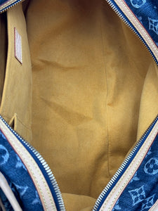 Louis Vuitton cabas denim striped tote with strap