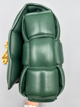 Load image into Gallery viewer, Bottega Veneta Lambskin Maxi Intreccio Padded Chain Cassette Crossbody Bag Racing Green