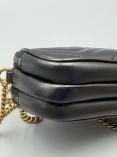 Load image into Gallery viewer, Gucci Triple Compartment Black Marmont crossbody on chain