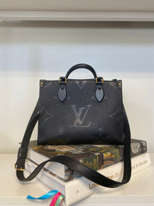 Louis Vuitton Onthego PM Black empriente Monogram Tote with strap