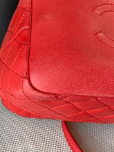 Load image into Gallery viewer, Chanel Red Lambskin CC Top Handle with chain crossbody