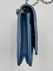 Chanel CC Navy Blue Lambskin Wallet on Chain crossbody