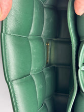 Load image into Gallery viewer, Bottega Veneta Lambskin Maxi Intreccio Padded Chain Cassette Crossbody Bag Racing Green