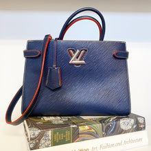 Load image into Gallery viewer, Louis Vuitton Twist Blue Epi tote with strap