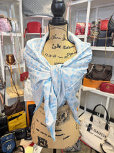 Load image into Gallery viewer, Louis Vuitton blue silk striped scarf with box