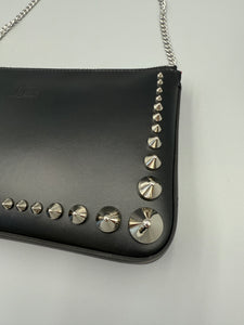 Christian Black loubila studded clutch