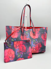 Load image into Gallery viewer, Christian Louboutin Small Cabata Paris Red Floral tote with pouch