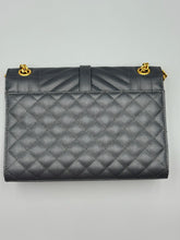 Load image into Gallery viewer, YSL Medium Grey/Blue Triquilt flap on chain