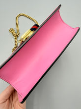 Load image into Gallery viewer, Gucci Mini Pink Sylvie crossbody on chain with ribbon