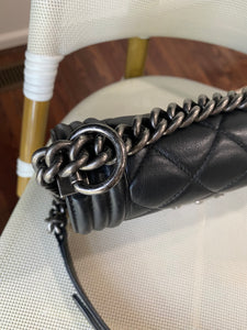 Chanel Black Medium Boy Bag with Ruthenium hardware