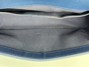 Chanel Old Medium Iridescent chevron blue boy bag
