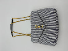 Load image into Gallery viewer, Saint Laurent Small LouLou Matelasse on chain marine canvas striped