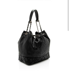 Chanel CC Lambskin Drawstring Bucket bag