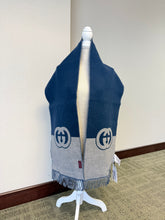 Load image into Gallery viewer, Gucci Blue and Grey Wool Scarf - NWT