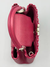 Load image into Gallery viewer, Louis Vuitton Taurillon Lace Croquets Capucines BB Groseille with strap