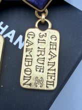 Load image into Gallery viewer, Chanel Rue Cambon Tags drop earrings