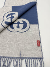 Load image into Gallery viewer, Gucci Blue and Grey Wool Scarf - NWT
