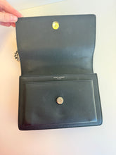 Load image into Gallery viewer, YSL Small Sunset black flap crossbody on chain