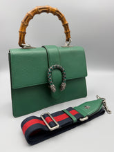 Load image into Gallery viewer, Gucci Green Leather Medium Dionysus Bamboo Top Handle Bag