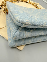 Load image into Gallery viewer, Louis Vuitton Coussin BB Sky Blue Denim with chain and strap